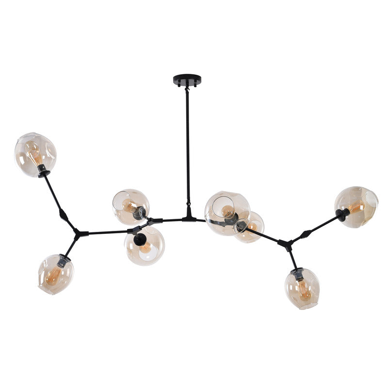 Frame Ceiling Fixture with Dented Glass Shades Arms Are
