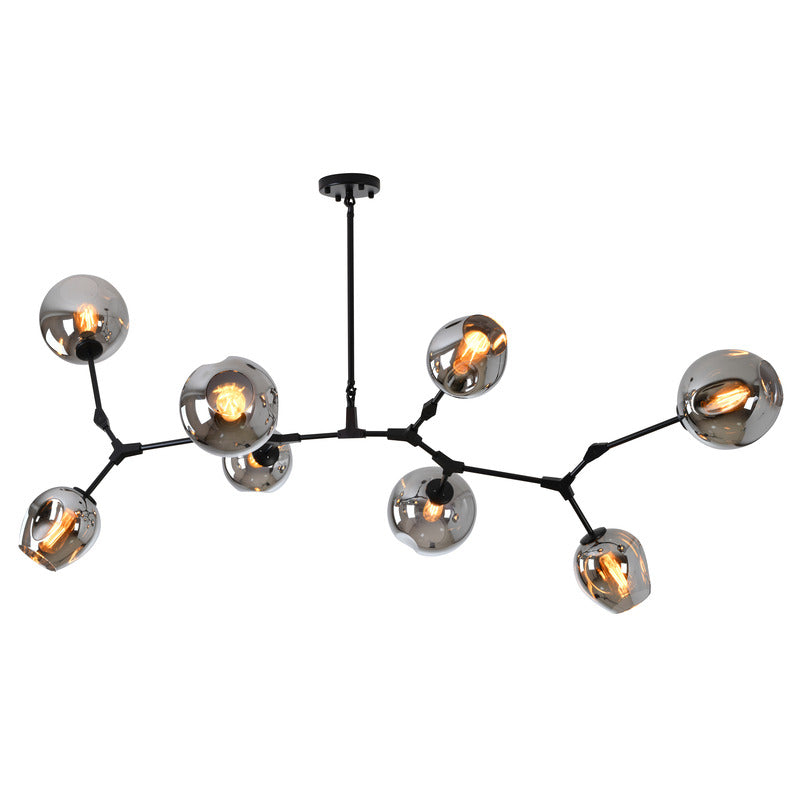 Frame Ceiling Fixture with Dented Glass Shades Arms Are