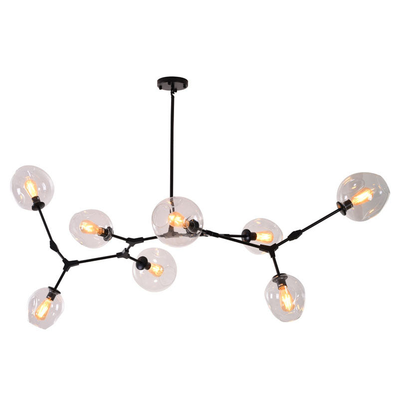 Frame Ceiling Fixture with Dented Glass Shades Arms Are