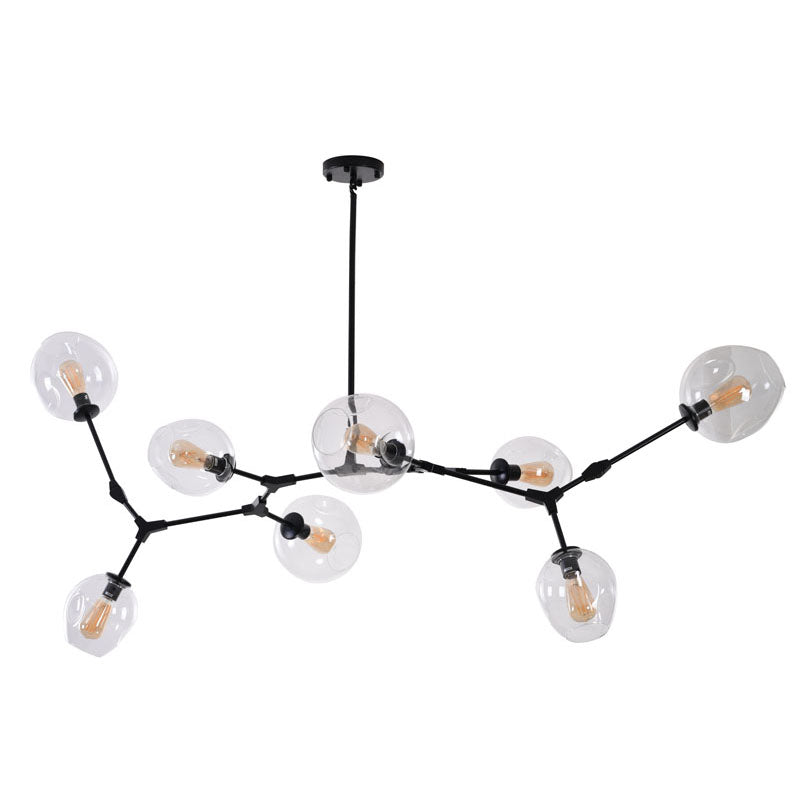 Frame Ceiling Fixture with Dented Glass Shades Arms Are