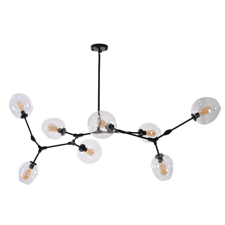 Frame Ceiling Fixture with Dented Glass Shades Arms Are