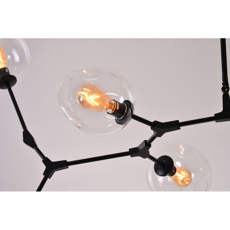 Frame Ceiling Fixture with Dented Glass Shades Arms Are
