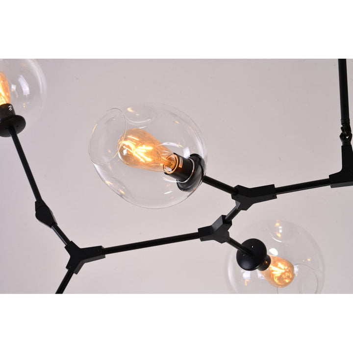 Frame Ceiling Fixture with Dented Glass Shades Arms Are
