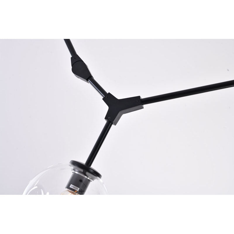 Frame Ceiling Fixture with Dented Glass Shades Arms Are