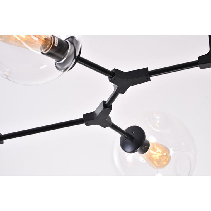 Frame Ceiling Fixture with Dented Glass Shades Arms Are