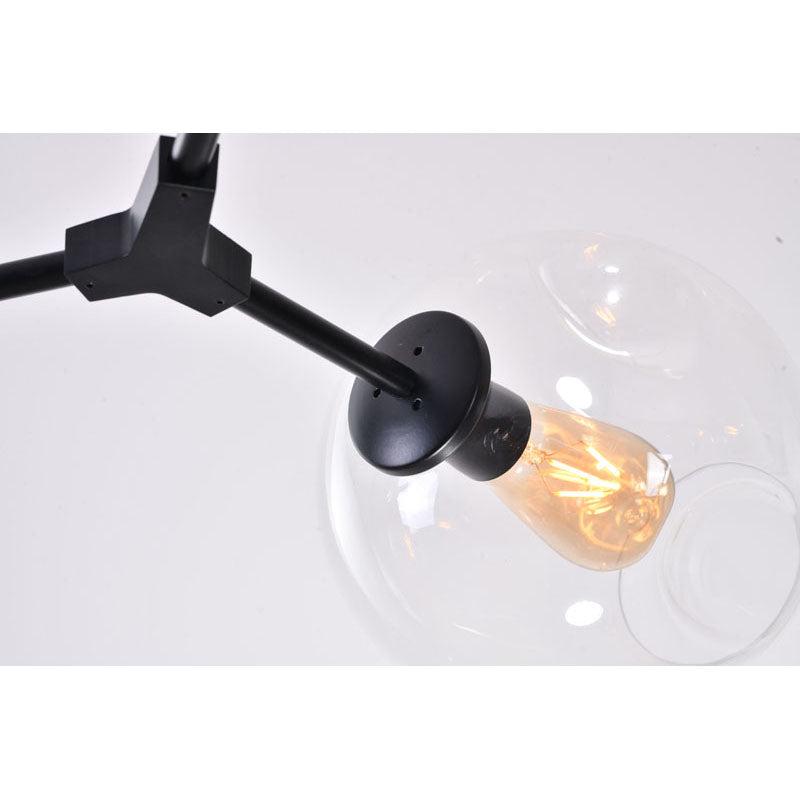 Frame Ceiling Fixture with Dented Glass Shades Arms Are