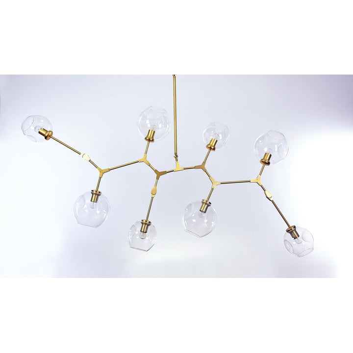 Frame Ceiling Fixture with Dented Glass Shades Arms Are
