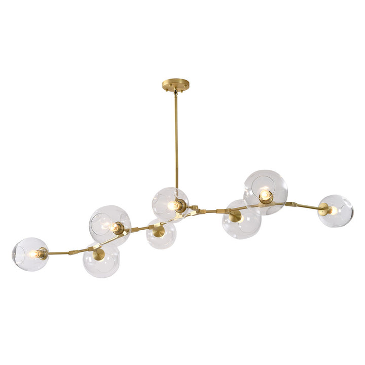 Frame Ceiling Fixture with Dented Glass Shades Arms Are