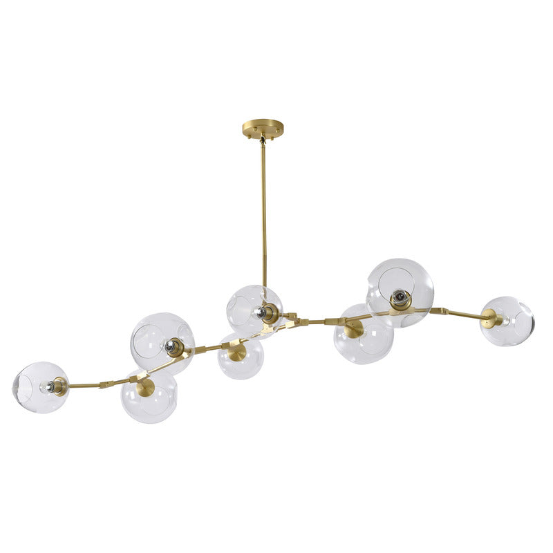 Frame Ceiling Fixture with Dented Glass Shades Arms Are