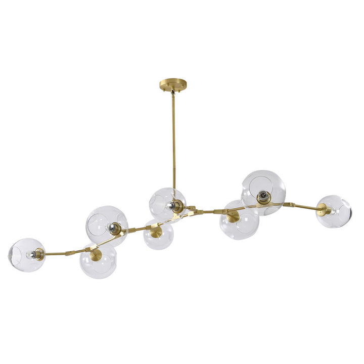 Frame Ceiling Fixture with Dented Glass Shades Arms Are