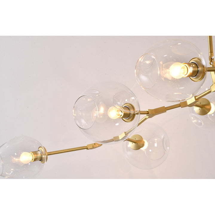 Frame Ceiling Fixture with Dented Glass Shades Arms Are