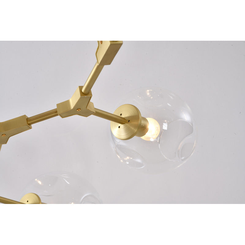 Frame Ceiling Fixture with Dented Glass Shades Arms Are
