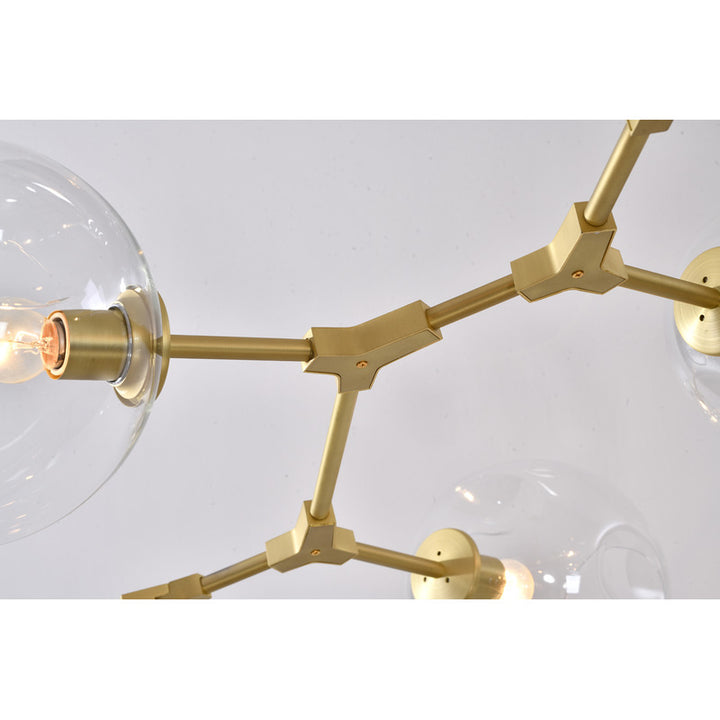 Frame Ceiling Fixture with Dented Glass Shades Arms Are