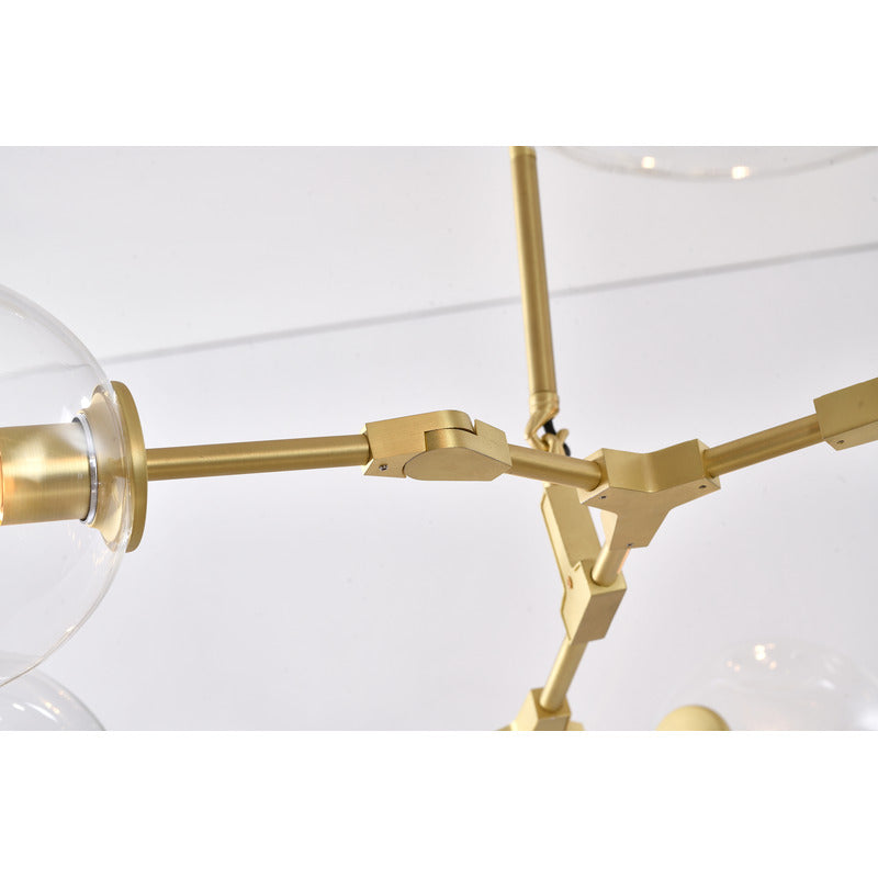 Frame Ceiling Fixture with Dented Glass Shades Arms Are