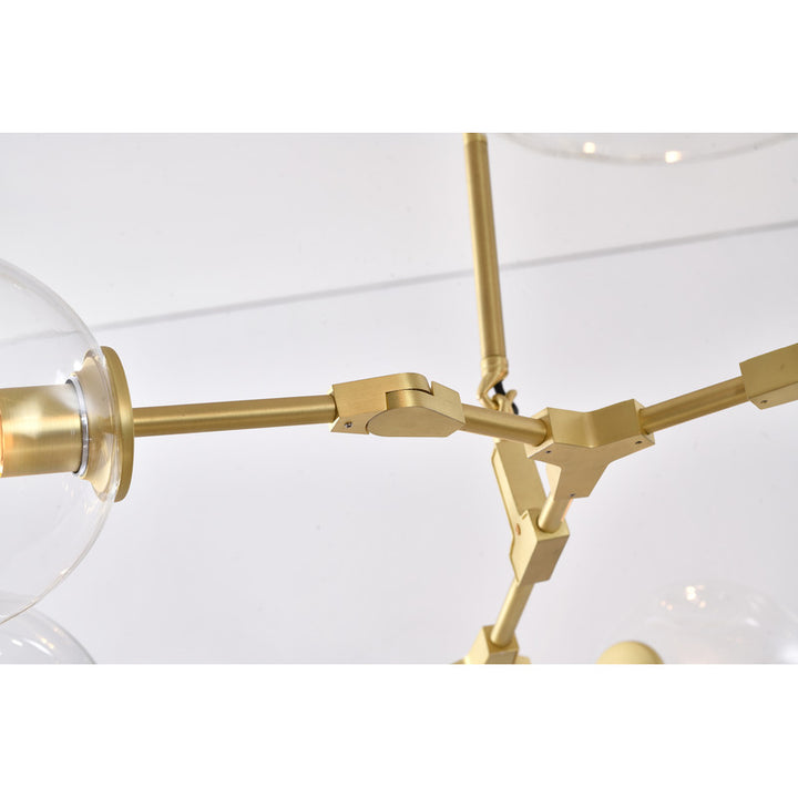 Frame Ceiling Fixture with Dented Glass Shades Arms Are