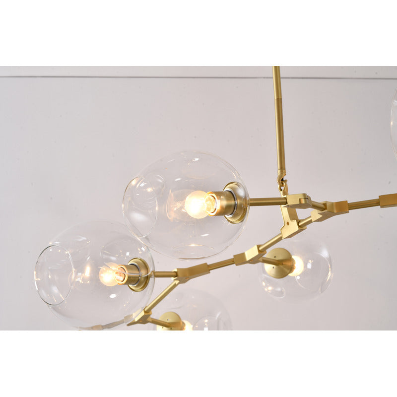 Frame Ceiling Fixture with Dented Glass Shades Arms Are