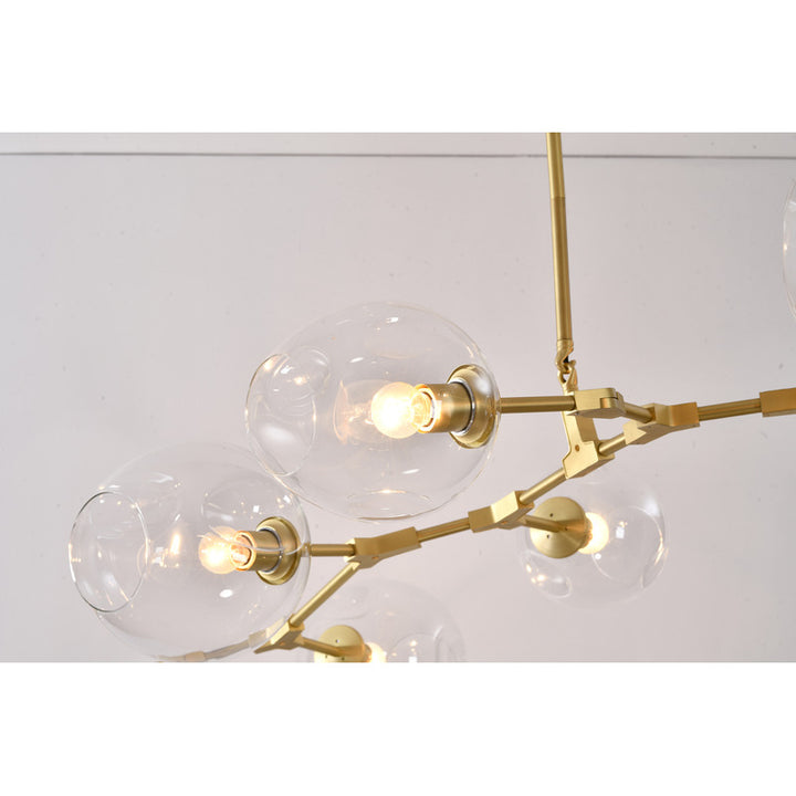 Frame Ceiling Fixture with Dented Glass Shades Arms Are