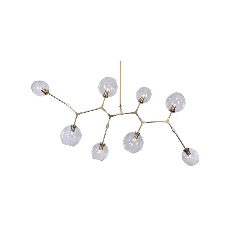 Frame Ceiling Fixture with Dented Glass Shades Arms Are