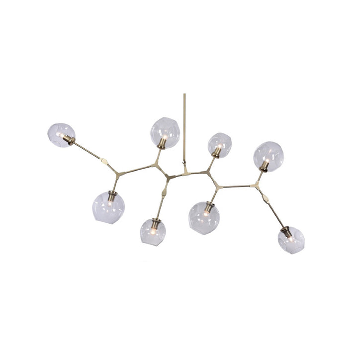 Frame Ceiling Fixture with Dented Glass Shades Arms Are