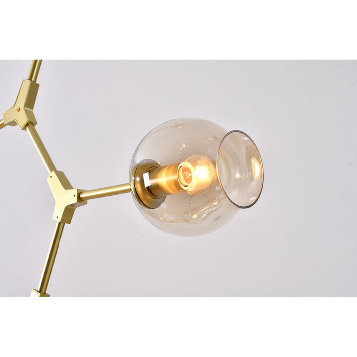 Frame Ceiling Fixture with Dented Glass Shades Arms Are