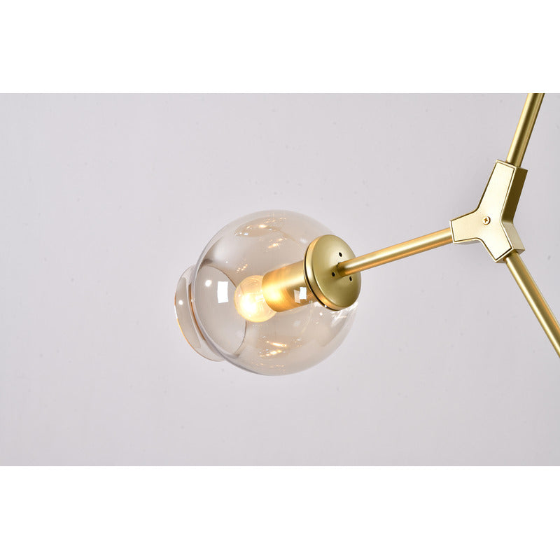 Frame Ceiling Fixture with Dented Glass Shades Arms Are