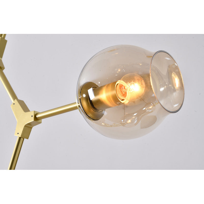 Frame Ceiling Fixture with Dented Glass Shades Arms Are
