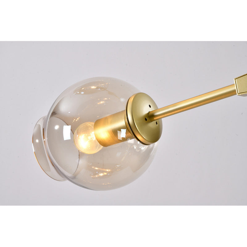 Frame Ceiling Fixture with Dented Glass Shades Arms Are