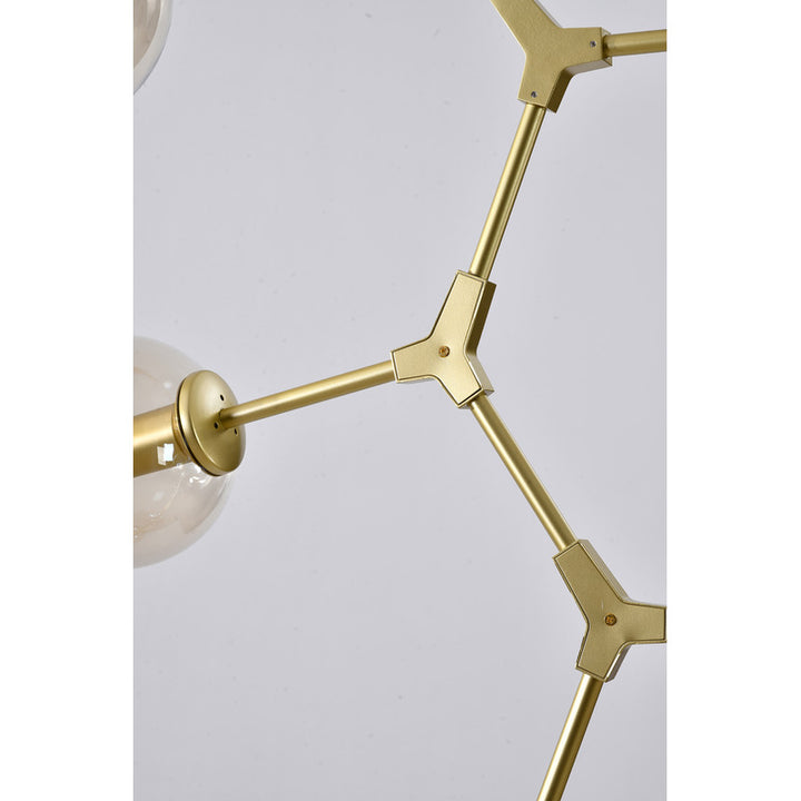 Frame Ceiling Fixture with Dented Glass Shades Arms Are