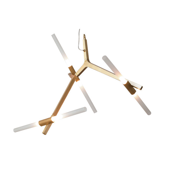 Glass Chandelier (MA20) in Brass by Bethel