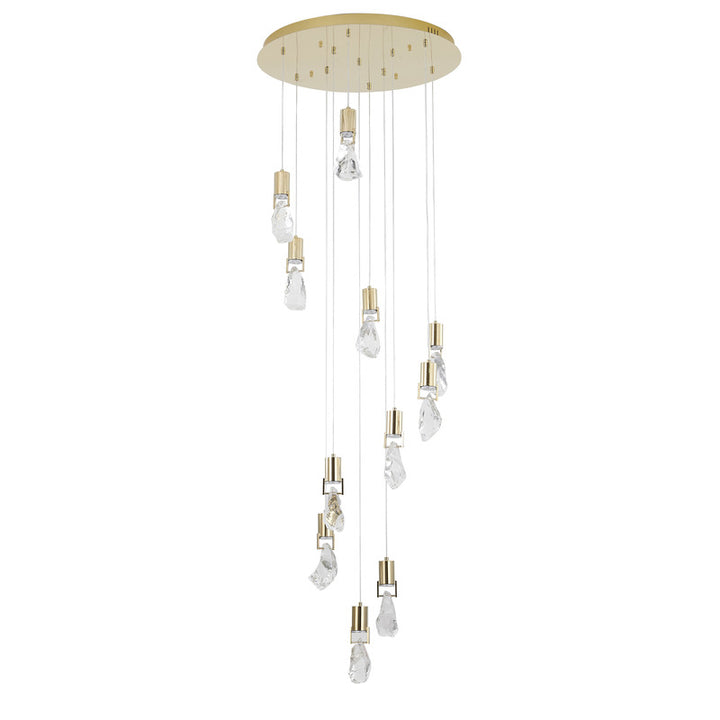 Chandelier with Clear Crystal Stone Pendants by Bethel - view 10