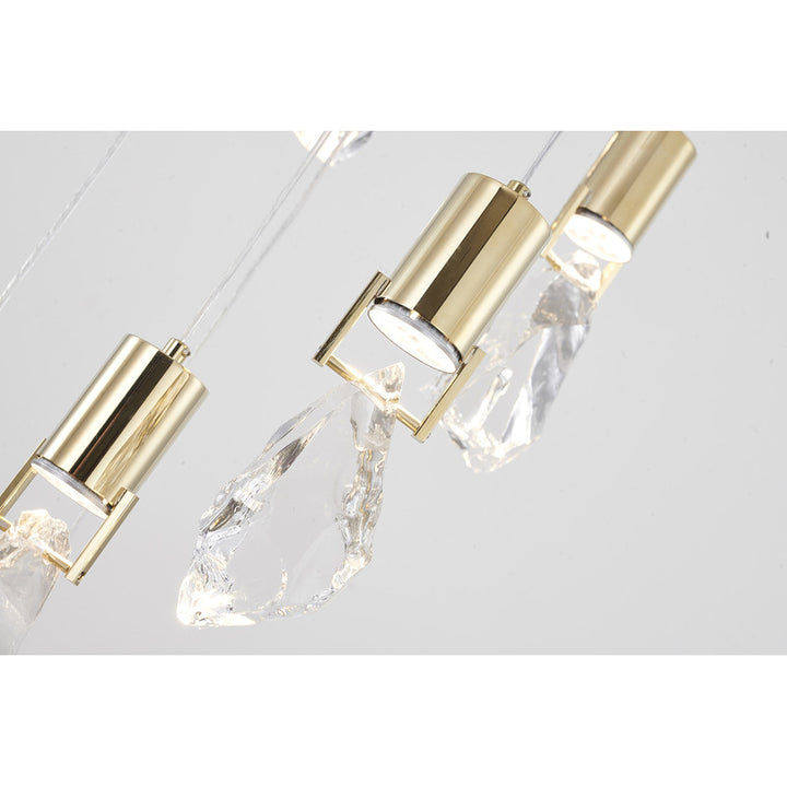 Chandelier with Clear Crystal Stone Pendants by Bethel - view 11