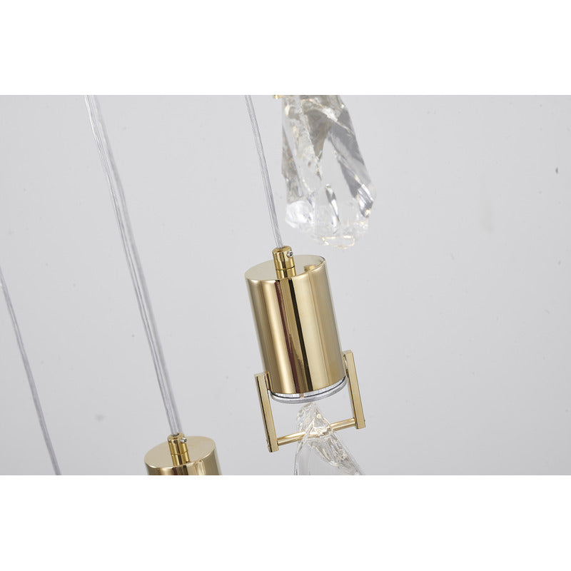 Chandelier with Clear Crystal Stone Pendants by Bethel - view 12
