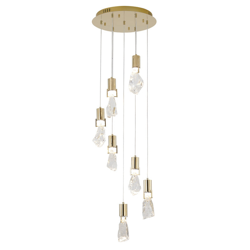 Chandelier with Clear Crystal Stone Pendants, 16", by Bethel