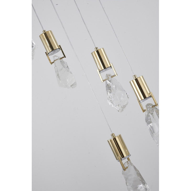Chandelier with Clear Crystal Stone Pendants by Bethel - view 4