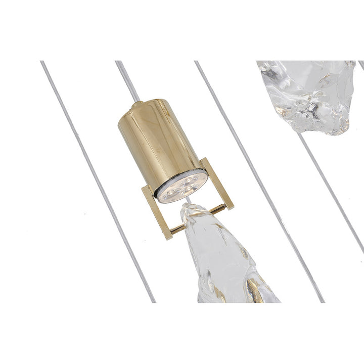 Chandelier with Clear Crystal Stone Pendants by Bethel - view 5
