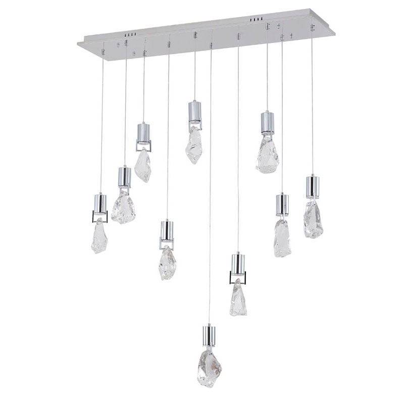 Frame Island Light with Clear Crystal Stone Pendants by Bethel - view 2