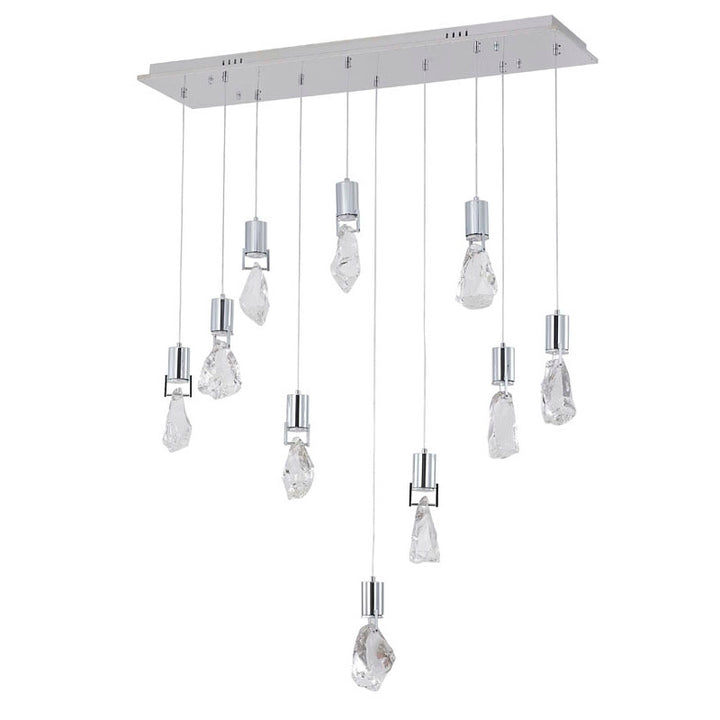 Frame Island Light with Clear Crystal Stone Pendants by Bethel - view 2