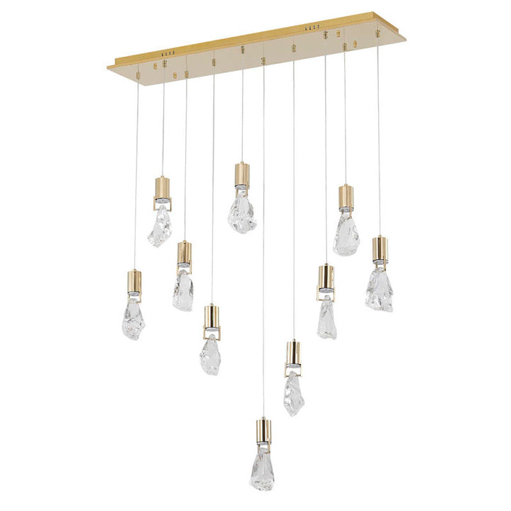 Frame Island Light with Clear Crystal Stone Pendants by Bethel - view 10