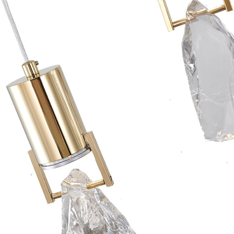 Frame Island Light with Clear Crystal Stone Pendants by Bethel - view 12