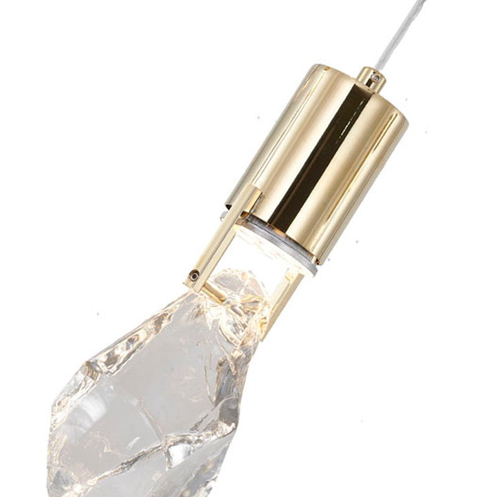 Frame Island Light with Clear Crystal Stone Pendants by Bethel - view 15