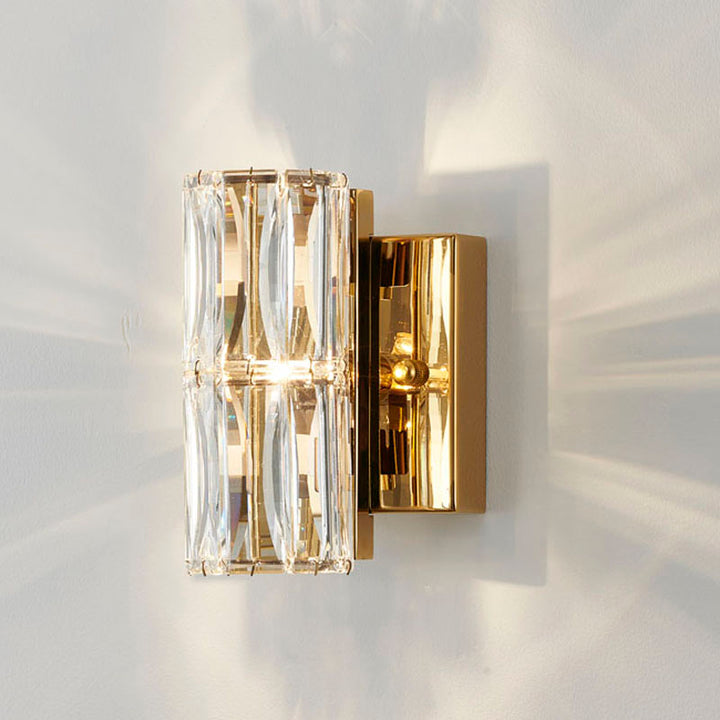 Clear Crystal Cylinder Wall Sconce with Hardware by Bethel - view 12