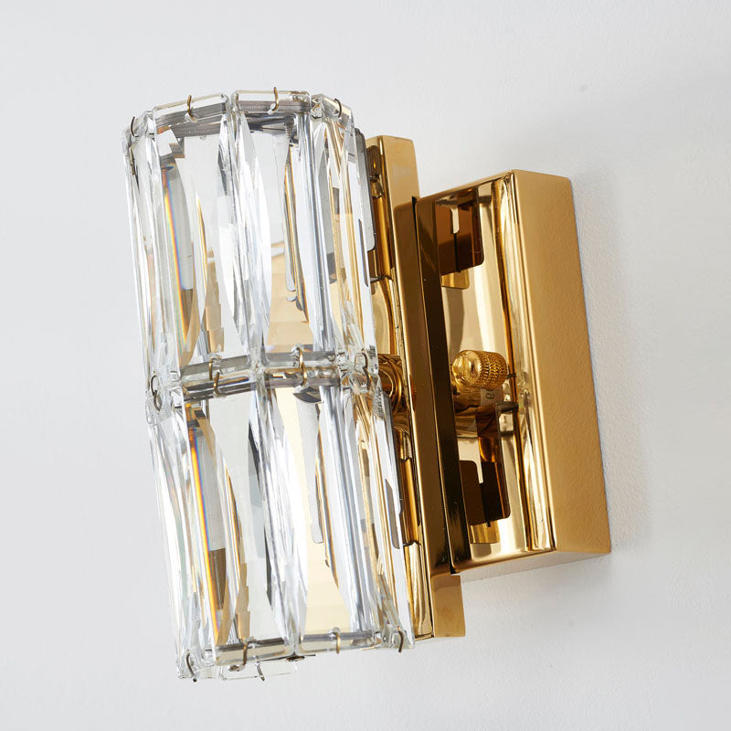 Clear Crystal Cylinder Wall Sconce with Hardware by Bethel - view 14
