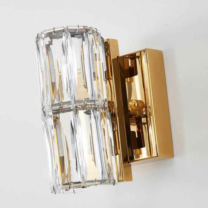 Clear Crystal Cylinder Wall Sconce with Hardware by Bethel - view 14