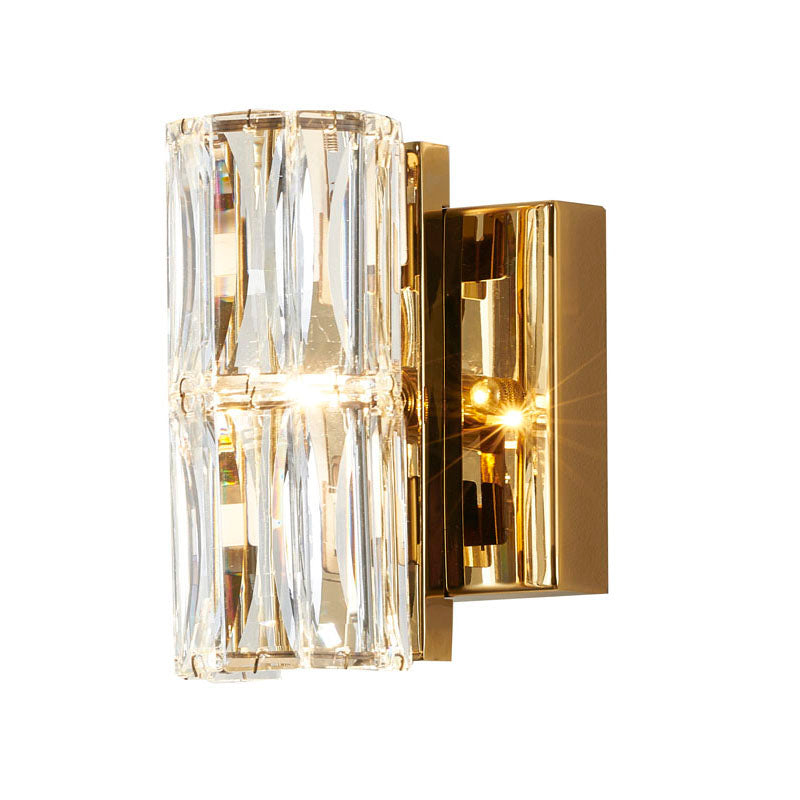 Clear Crystal Cylinder Wall Sconce with Hardware by Bethel - view 15