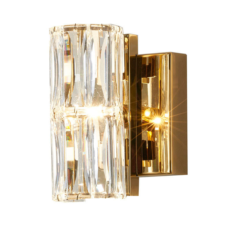 Clear Crystal Cylinder Wall Sconce with Hardware by Bethel - view 16