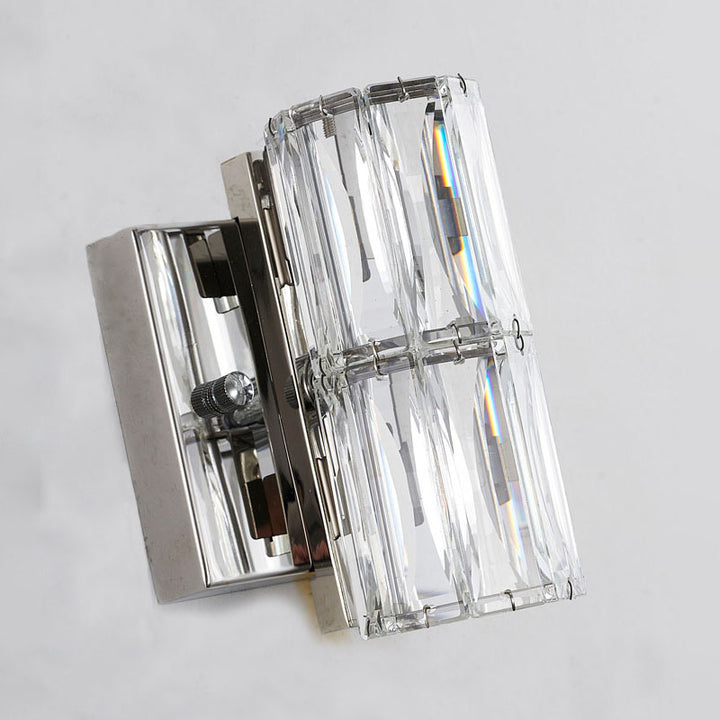 Clear Crystal Cylinder Wall Sconce with Hardware by Bethel - view 3