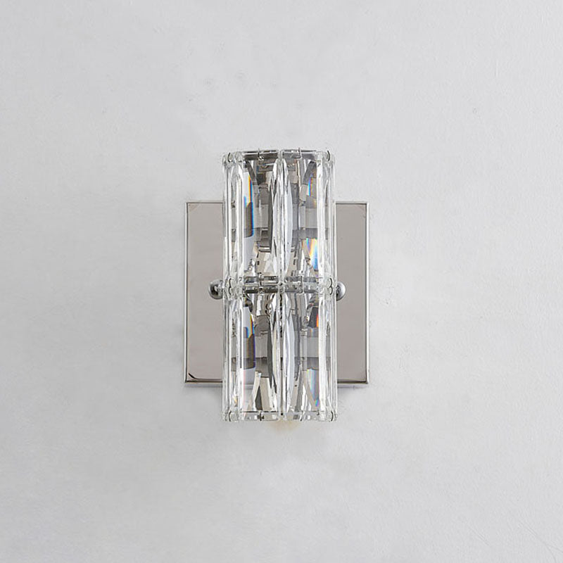 Clear Crystal Cylinder Wall Sconce with Hardware by Bethel - view 4