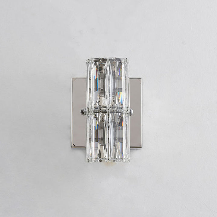 Clear Crystal Cylinder Wall Sconce with Hardware by Bethel - view 4