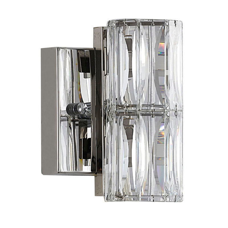 Clear Crystal Cylinder Wall Sconce with Hardware by Bethel - view 5