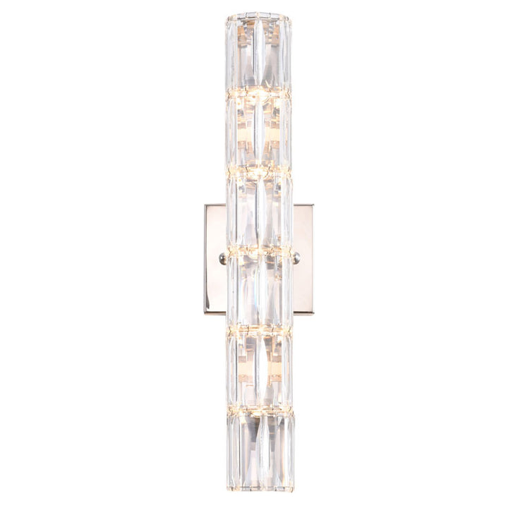 Clear Crystal Cylinder Wall Sconce with Chrome Hardware (MBC11031450) by Bethel